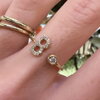 Initial & diamond Ring