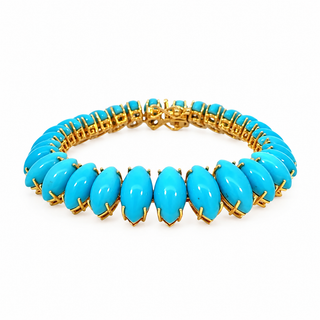 Marquise Turquoise Link Bracelet