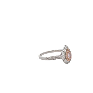 Pink Diamond & Diamond Halo Ring