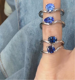 Sapphire Oval Pinky Ring