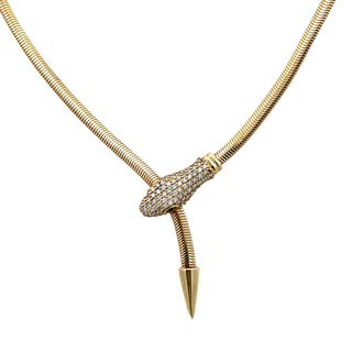 Diamond Pave Snake Necklace