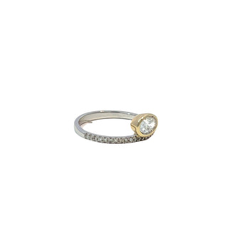 Oval Bezel Diamond Pave Ring