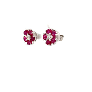 Ruby Flowers Earrings