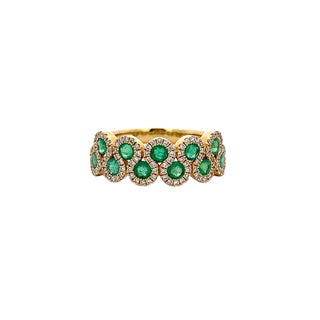 Zigzag Emeralds & Diamonds Ring