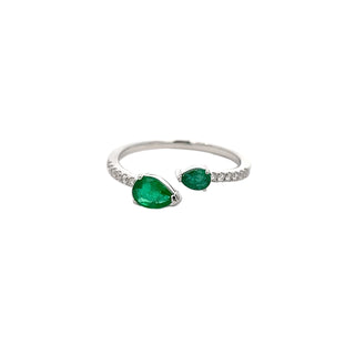 Emerald & Diamond Open Ring