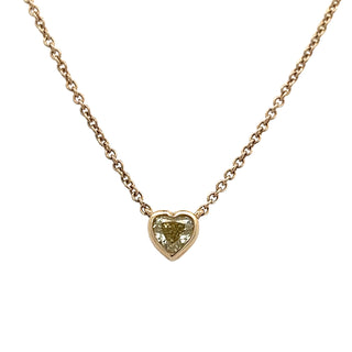 Heart Yellow Diamond Bezel Necklace