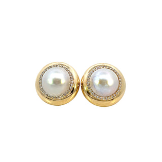 Pearl Button Earrings