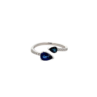 Sapphire & Diamond Open Ring