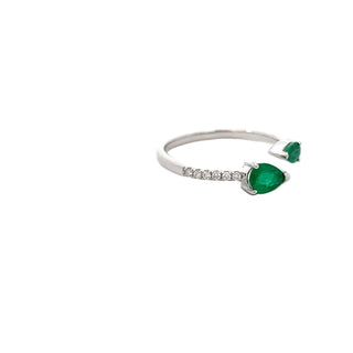 Emerald & Diamond Open Ring