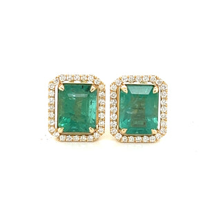 Emerald & Diamond Studs