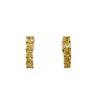 Yellow Diamond Hoops