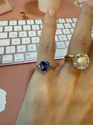 Heart Blue Sapphire Ring