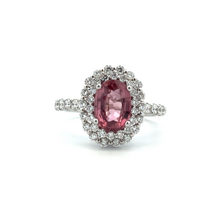 Padparadscha Sapphire & Diamond Ring