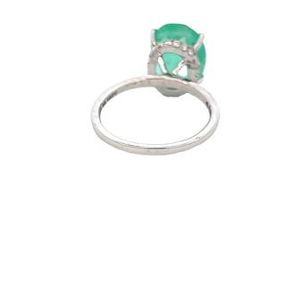 Emerald Hidden Halo Ring