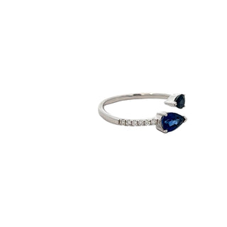 Sapphire & Diamond Open Ring