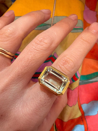 Bezel Green Tourmaline Ring