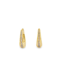 Diamond & Yellow Gold Hoops