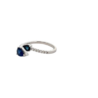 Sapphire & Diamond Open Ring