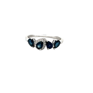 Sapphire & Diamond Pear Ring