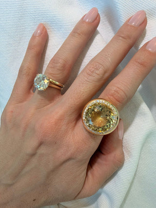 Bezel Lemon Quartz Ring