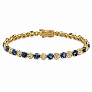 Sapphire & Diamond Cluster Bracelet