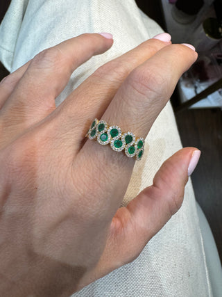 Zigzag Emeralds & Diamonds Ring