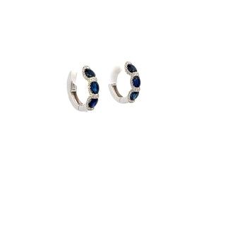 Sapphire & Diamond Hoops