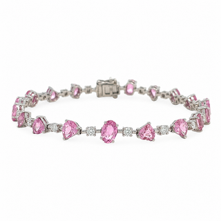Multi Shape Pink Sapphire Bracelet