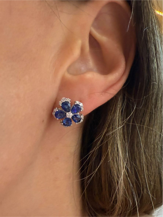 Sapphire Flowers Earrings