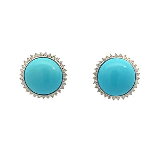 Turquoise & Diamond Earrings