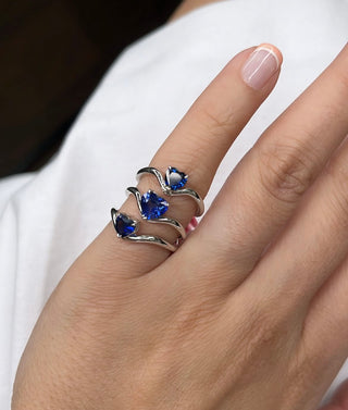Sapphire Heart Pinky Ring
