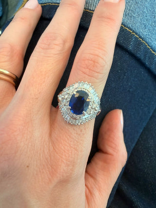 Antique Sapphire Halo Ring