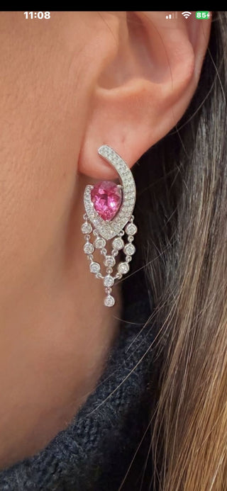 Pink Tourmaline Earrings