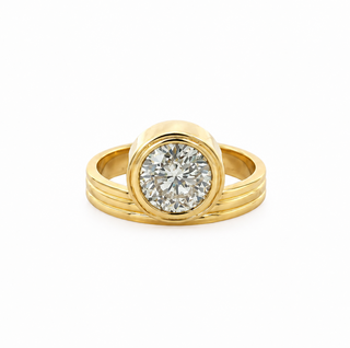 Bezel Salt & Pepper Diamond Ring
