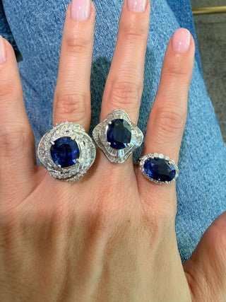 Antique Oval Sapphire & Diamond Halo Ring