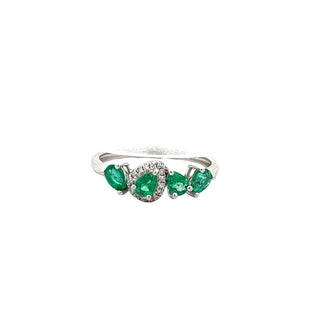 Emerald & Diamond Pear Ring