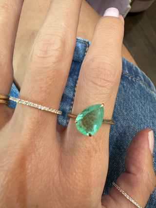 Mint Emerald Pear Ring