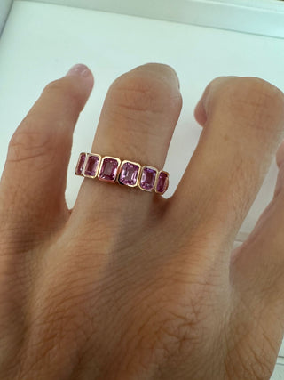 Pink Sapphire Bezel Ring