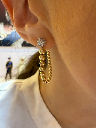Pave Long Diamond Earrings