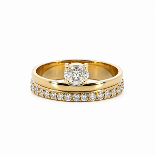 Solitaire Diamond With Accents Ring