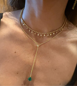 Emerald and Diamond Long Necklace