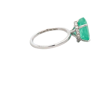 Emerald Hidden Halo Ring