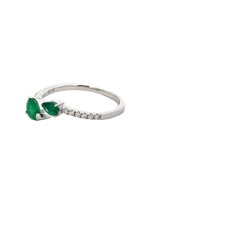 Emerald & Diamond Open Ring