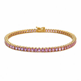 Pink Sapphire Tennis Bracelet