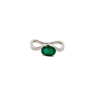 Emerald Oval Pinky Ring