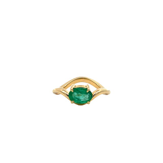 Emerald Oval Pinky Ring
