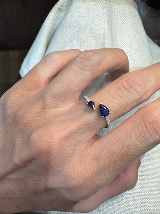 Sapphire & Diamond Open Ring