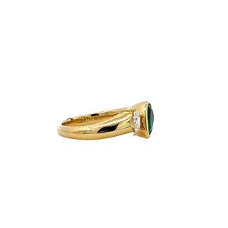 Emerald Diamond Open Ring