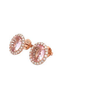 Tourmaline & Diamond Halo Earrings