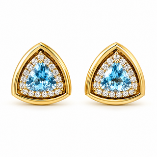 Bezel Set Aquamarine Studs
